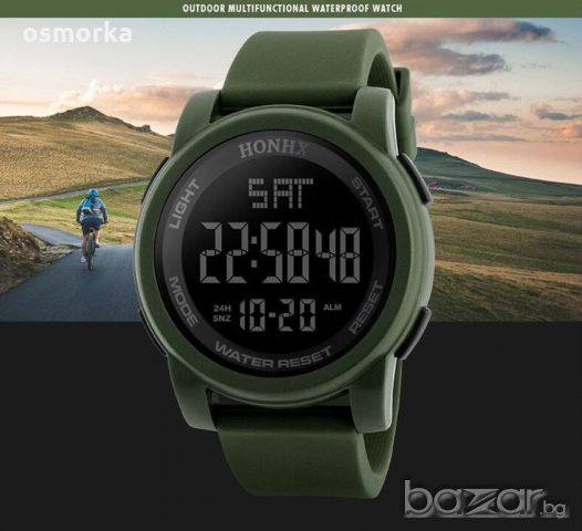 Honhx спортен часовник хронометър зелен милитари туризъм, снимка 1 - Мъжки - 20595033