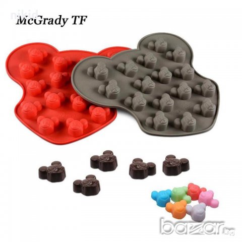 дребни Мики Маус mickey силиконов молд форма желе желирани бонбони фондан шоколад тесто украса торта