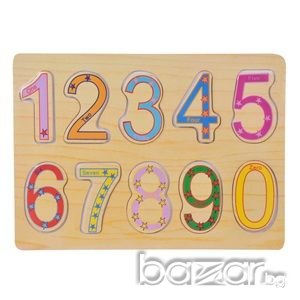 Дървен образователен пъзел с цифри