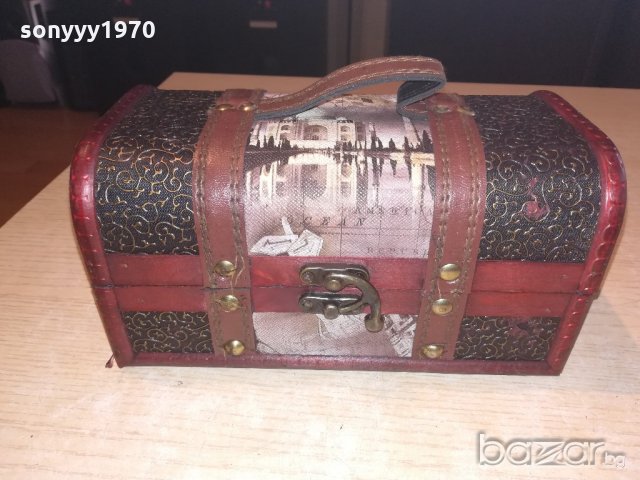 ретро дървена кутия с дръжка-20х11х11см-внос швеицария, снимка 2 - Антикварни и старинни предмети - 20978246