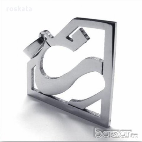 Синджир с уникален медальон суперман !, снимка 3 - Колиета, медальони, синджири - 10463368