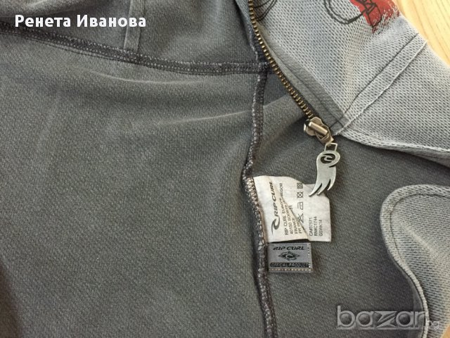 Дамско сако RIPCURL  оригинал, size S, от трико с асиметричен цип, много запазено, отлично състояние, снимка 5 - Сака - 11042999