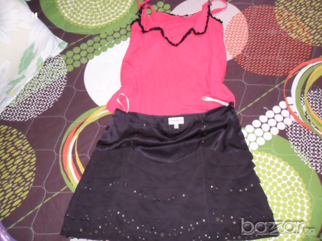 сет 100 % Karen Millen оригинална пола с камъни 100 % silk + топ Karen Millen, снимка 15 - Поли - 11549648