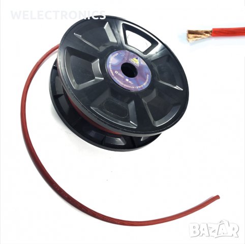 Кабел за захранване на усилватели 8mm. червен