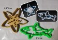 Акула Морска Звезда пластмасов резец форма за фондан тесто бисквитки, снимка 1 - Форми - 25458488