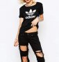 Черна и бяла тениска Адидас Adidas реплика, снимка 1 - Тениски - 23754594