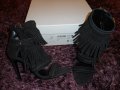 HUGO BOSS Fara Leather Heeled Sandals Fringe Detail, снимка 9
