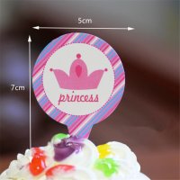 Princess корона 25 бр картон топери за кексчета мъфини торта рожден ден украса, снимка 1 - Други - 22450933
