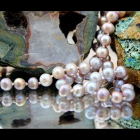 Колие 70см от естествени многоцветни перли , снимка 4 - Колиета, медальони, синджири - 20378317