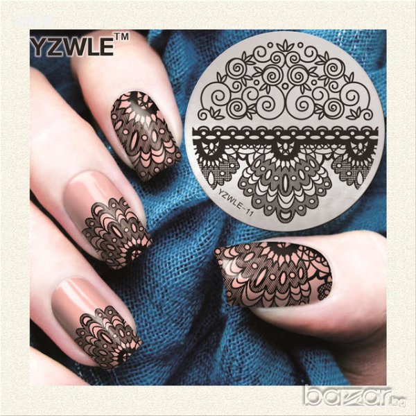 кръгла плочка дантела / щампа шаблон за печат на нокти yzwle - 11, снимка 1