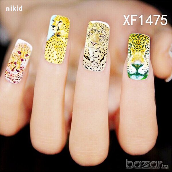2 вида татос ваденки водни стикери за нокти леопардови и гепард мотиви, снимка 1