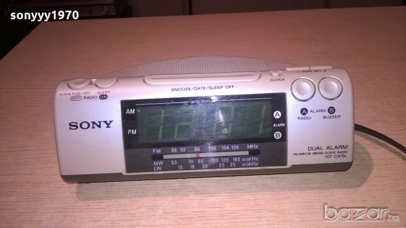 sony icf-c470l clock radio-внос англия, снимка 1