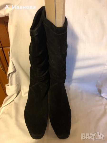 Дамски ботуши естествен велур, снимка 1