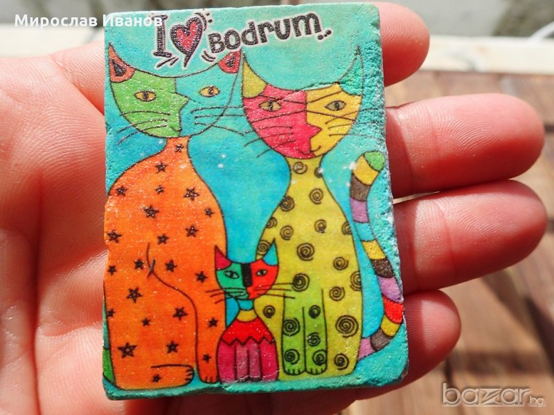 каменен магнит 2 Котенца от Бодрум , снимка 1