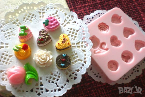 Мини сладкиши розичка и лале силиконов молд форма декор торта сладки фондан и др. украса , снимка 1