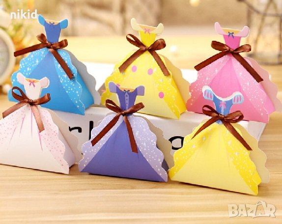 Принцеса рокля картонена кутия кутии за лакомства подаръци рожден ден парти картонени кутийки торта, снимка 1