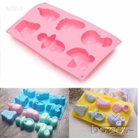 бебешки аксесоари шише биберон количка голям силиконов молд форма калъп гипс сапун шоколад тесто, снимка 2 - Форми - 17060748