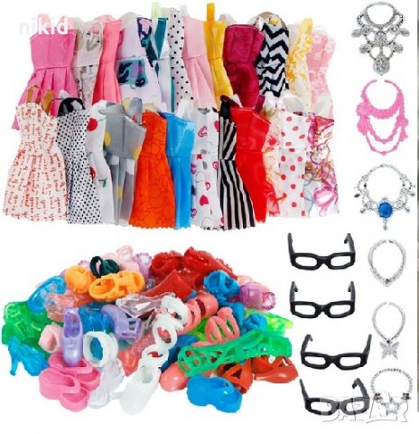 Сет 30 части рокли рокля и аксесоари за кукла Барби играчки в Кукли в гр.  Ямбол - ID23796360 — Bazar.bg