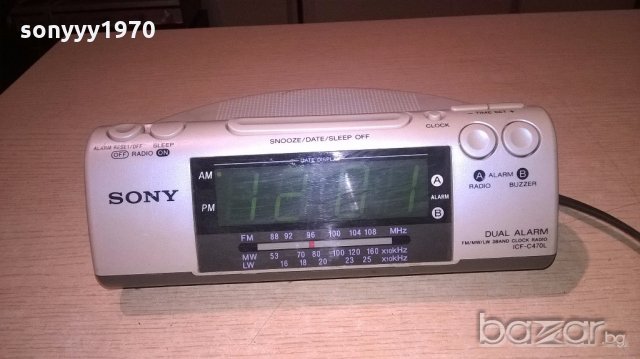 sony icf-c470l clock radio-внос англия, снимка 1