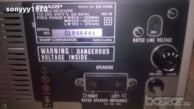 sharp sa-10hb-stereo receiver-made in japan-от швеицария, снимка 10 - Ресийвъри, усилватели, смесителни пултове - 16019877