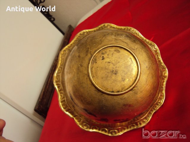 Стара Масивна Бронзова Бонбониера Кошница, снимка 3 - Антикварни и старинни предмети - 20455604
