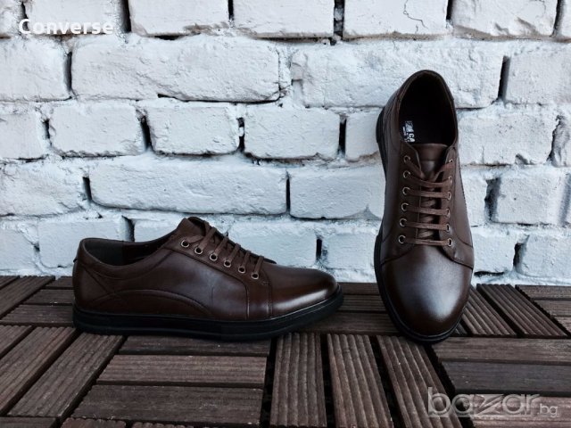 Мъжки кожени обувки, снимка 1 - Ежедневни обувки - 19343255