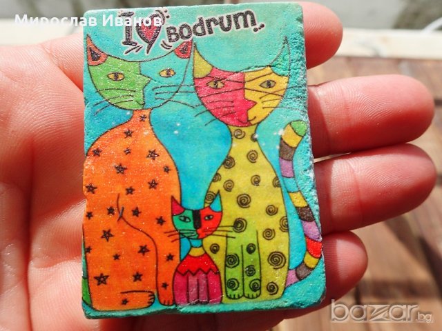 каменен магнит 2 Котенца от Бодрум , снимка 1