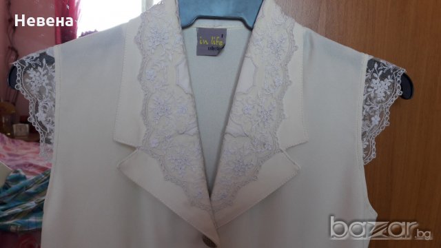Дамска блуза без ръкав с дантела уникат, снимка 2 - Ризи - 18967608