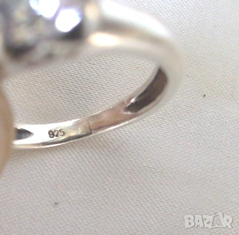 Старинен Сребърен Пръстен с Голям Първокачествен циркон, снимка 5 - Пръстени - 24796317