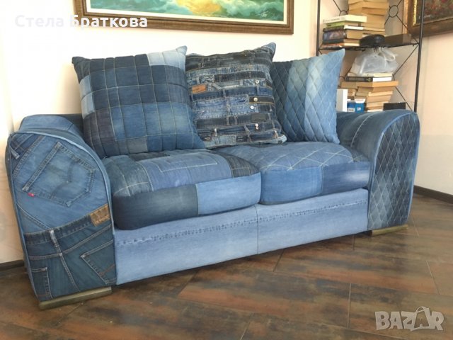 Дънкови дивани / Ръчно изработени дамаски, снимка 3 - Платове и дамаски - 22317749