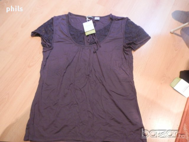 нова елегантна блуза с дантела L/xl, снимка 2 - Тениски - 11496752