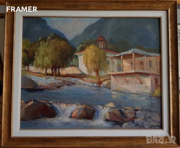 Александра Мечкуевска Църква пейзаж с река м.б. Сертификат