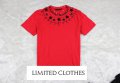 GIVENCHY RED STARS AND CRYSTAL BEADS Мъжка Тениска с Кристали и Звезди size XS, снимка 2