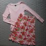 Дамски сет ефектна пола с флорални мотиви и блуза H&M, снимка 1 - Поли - 26182881