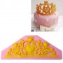 Голяма диадема корона със сърца силиконов молд  форма за украса торта фондан тесто декорация, снимка 1