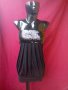 Черна къса рокля бюстие тип балон с пайети от трико С, снимка 1 - Рокли - 19277225