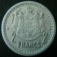 2 франка 1943, Монако, снимка 1 - Нумизматика и бонистика - 15869351