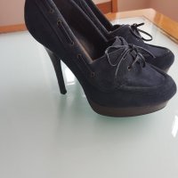 Елегантни дамски обувки Gorgeous с висок 12 см. ток,номер 38.Естествен велур., снимка 2 - Дамски елегантни обувки - 24382249