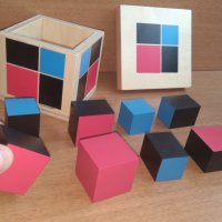  Montessori Binomial Cube Монтесори Биномно Магическо Кубче дървени играчки, снимка 4 - Образователни игри - 24999943