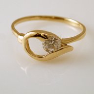 златен пръстен с циркон -КАПЧИЦА- 1.51 гр/ размер №52, снимка 3 - Пръстени - 17044511