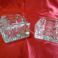 Комплект Свещници Шведско Кристално Стъкло, снимка 1 - Антикварни и старинни предмети - 25073804