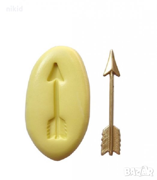 Къса стрела силиконов молд форма за украса торта с фондан шоколад, снимка 1