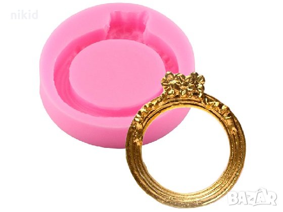 Кръгла рамка с цвете силиконов молд форма за украса торта с фондан шоколад гипс, снимка 1