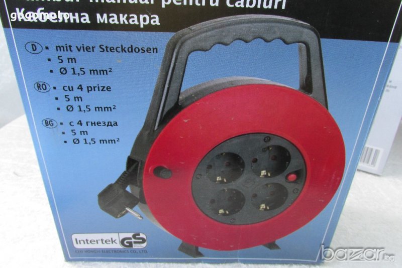 НОВ Ел. Разклонител макара, удължител макара, ел. контакт, снимка 1