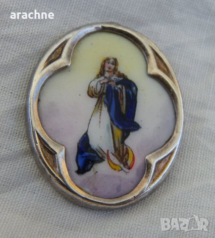 Религиозен знак-сребро, емайл, снимка 3 - Антикварни и старинни предмети - 26078968