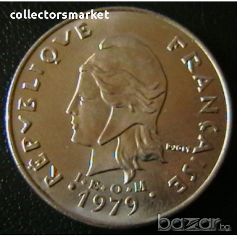 20 франка 1979, Френска Полинезия, снимка 2 - Нумизматика и бонистика - 12039913
