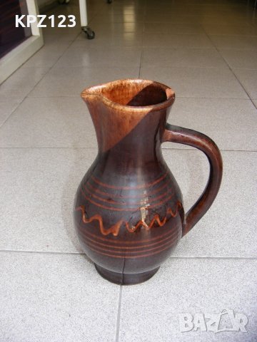 Стара ръчно изработена керамична кана/ ваза, снимка 2 - Вази - 21626626