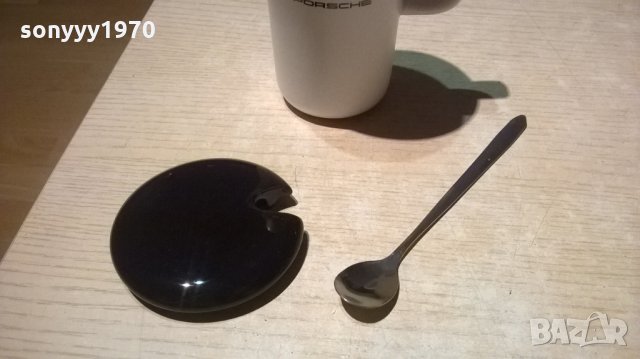 porsche-чаша керамика с капак-14х12х9см и лъжица-16см, снимка 8 - Колекции - 23323810