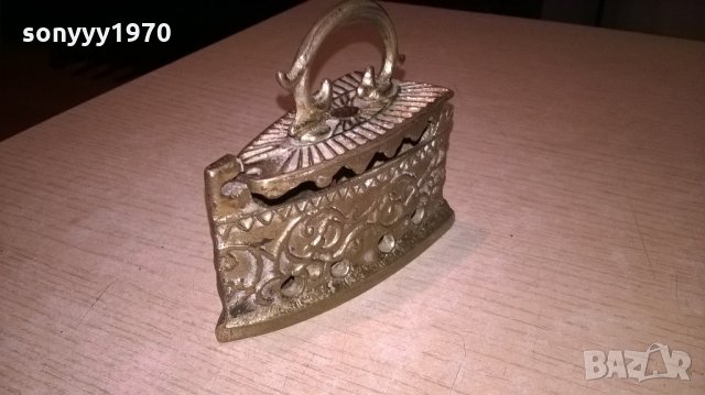 красива ютия-мед/месинг-цвят злато-внос швеицария-10х9х5см, снимка 8 - Колекции - 22257569