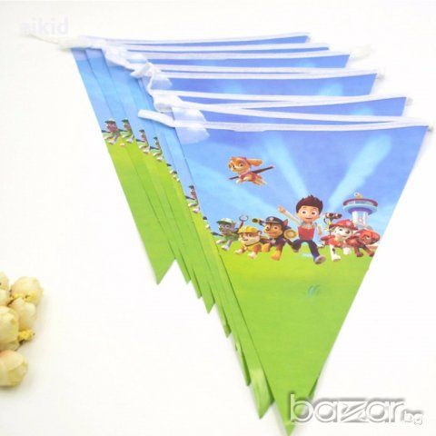 PAW Pes Patrol Пес Патрул Парти Гирлянд Знаменца Флаг Банер флагчета  , снимка 3 - Декорация за дома - 19084914